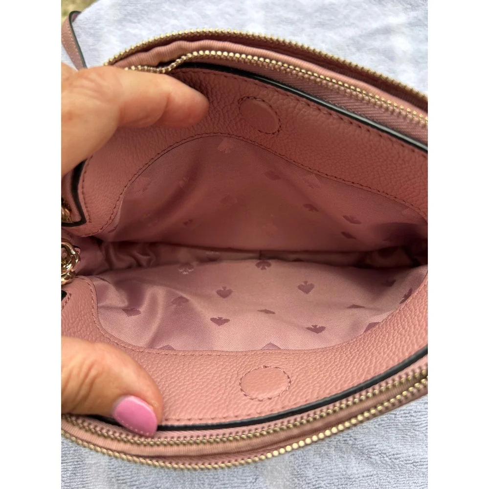 Kate Spade Bag Briar Lane Gala Floral Kendall Pink Dusty Rose Leather Crossbody
